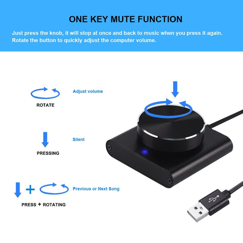 Mô Đun Nút Điều Chỉnh Âm Lượng USB Mini Kèm Dây Cáp 7.2ft Chuyên Dụng Cho Loa Máy Tính PC