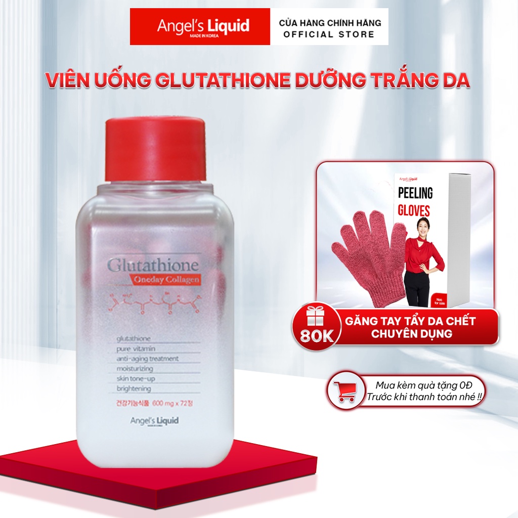 Viên uống Angel's Liquid Glutathione Oneday Collagen hỗ trợ trắng da, cấp nước