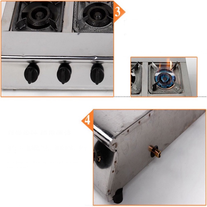 Bếp gas chuyên mỳ cay, cơm niêu 6 họng - Bếp gas 6 lò khè