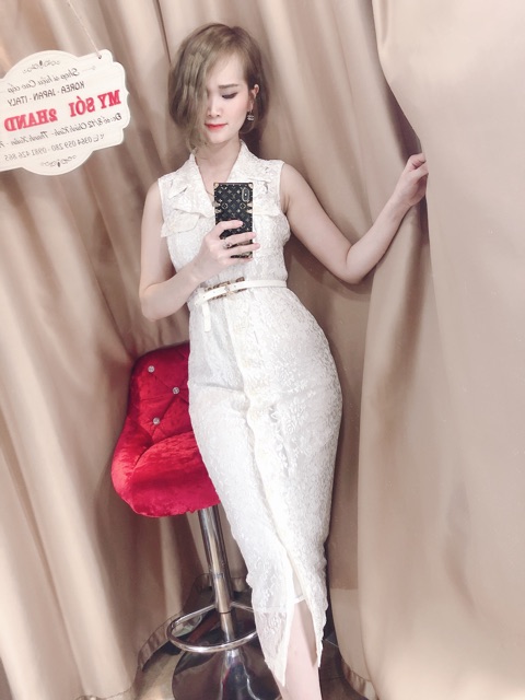 Đầm ren trắng sz M