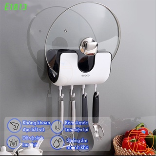 Giá Treo Nắp Nồi Trong Nhà Bếp E1813 Kèm 4 Móc Mẫu Dán Tường