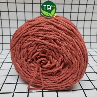 200 gr dây thừng cotton màu hồng vỏ đậu, nguyên liệu làm macrame, size 3mm, 5mm, mềm, mịn, mượt, giá tốt I Store24h