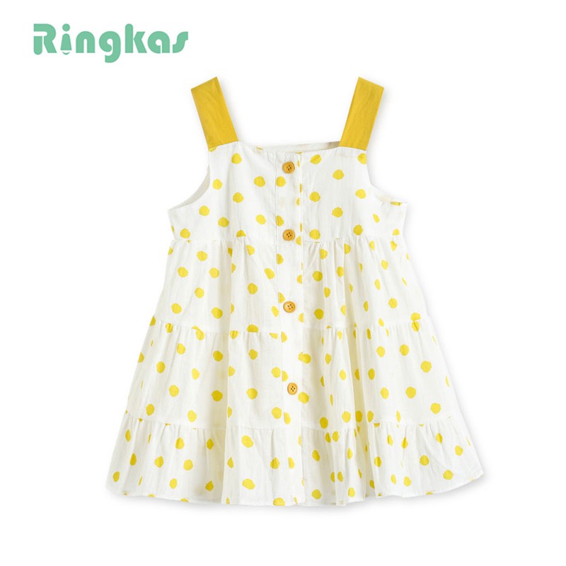 Đầm cotton dễ thương phong cách công chúa dành cho bé gái