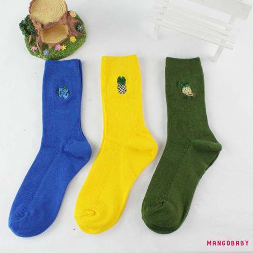 M8.-Fashion Women Lovely Cute Socks Fruit Cartoon Cotton Socks Long High