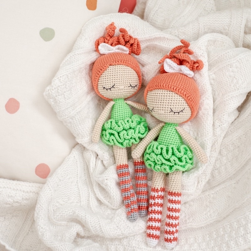 Búp Bê Len Cao Cấp An Toàn Cho Bé Gái - Thú Bông Len Handmade Đan Móc Bằng Thủ Công Bằng Tay