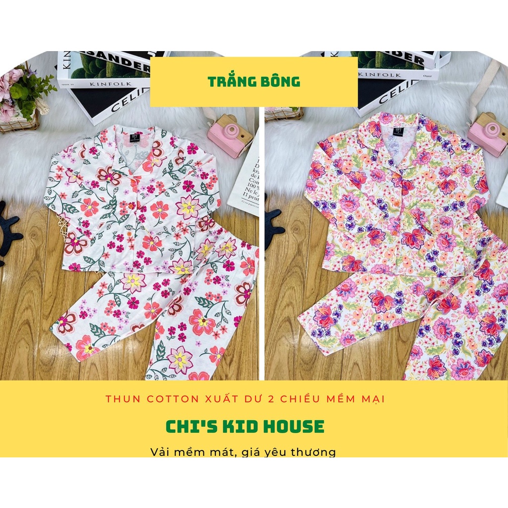 ĐỒ BỘ DÀI TAY/ PYJAMA THUN COTTON 2 CHIỀU XUẤT DƯ  CHO BÉ MẶC NGỦ 9-25KG
