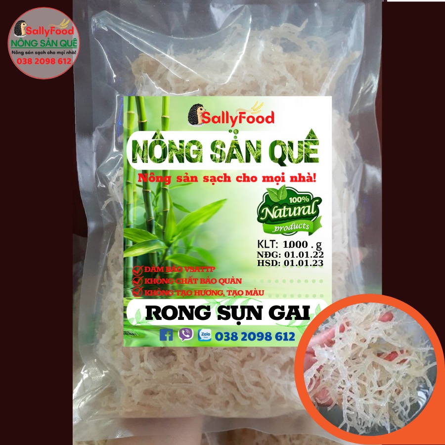 Rong Sụn Gai Muối Khô Hữu Cơ SallyFood Gói 500g 1kg Rong Biển Chân Vịt