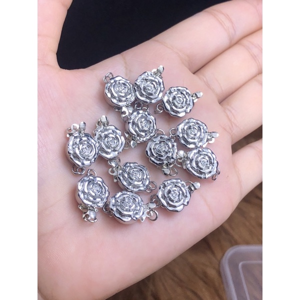 Combo 5 móc khoá inox hoa hồng chống rỉ