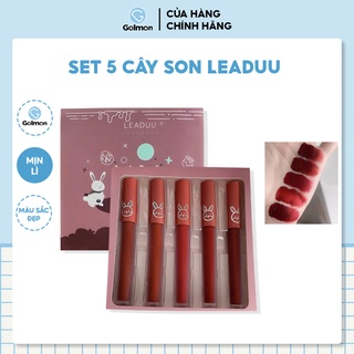 Set 5 son kem lì thỏ leaduu nội địa trung son môi lì mịn lâu trôi golmon