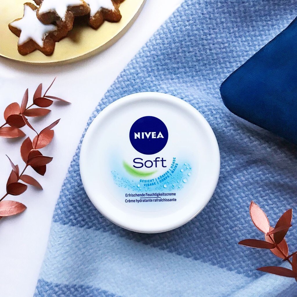 Kem dưỡng ẩm cho da Nivea Soft hàng nội địa Đức chuẩn.