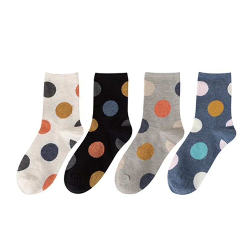 Đôi vớ WAFNHA WAFNHA D254 thời trang nữ cổ trung họa tiết chấm bi dễ phối đồ