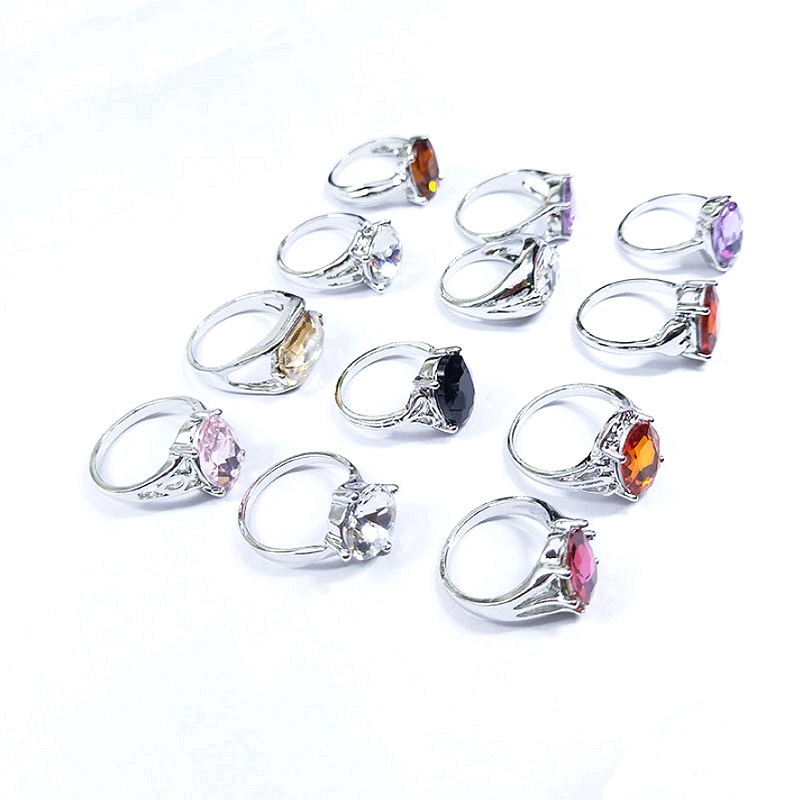 Set 20 Nhẫn Đính Đá Nhiều Màu Sắc Thời Trang Mới