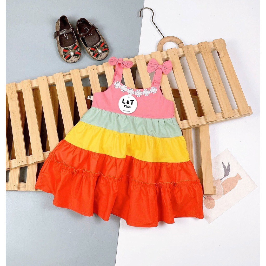 Váy tầng Cầu Vồng cho bé gái 3 màu