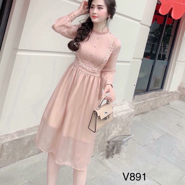 XẢ HÀNG - VÁY TƠ LỤA CHẤT ĐẸP MS25888