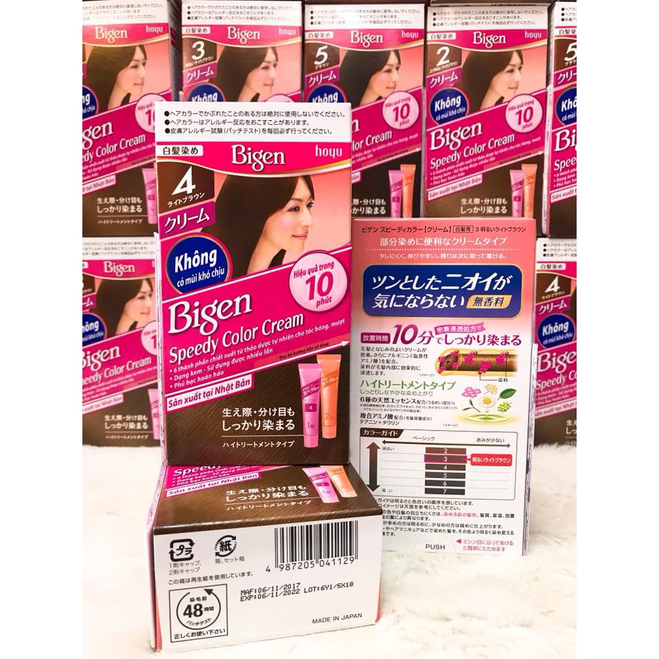 (SX Nhật Bản) Thuốc nhuộm tóc phủ bạc 100% Bigen Nhật Bản 80g đủ màu nhập khẩu | BigBuy360 - bigbuy360.vn