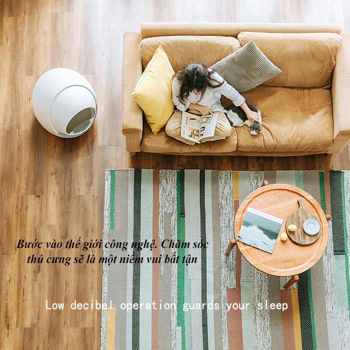 Nhà vệ sinh cho mèo tự động PETREE có kết nối wifi, Máy Dọn Phân Mèo Tự Động