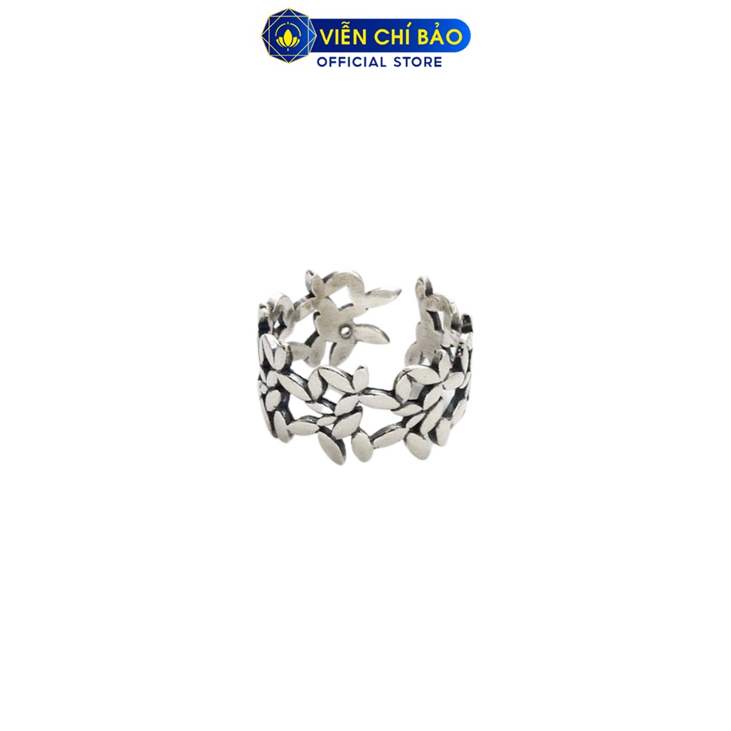 Nhẫn bạc nữ hình hoa lá bản hở chất liệu bạc Thái 925 thời trang phụ kiện trang sức nữ Viễn Chí Bảo N000026