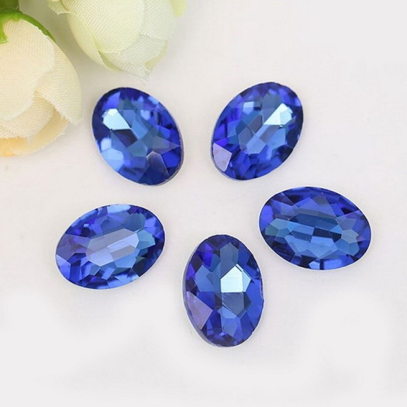 Set 50 Đá Pha Lê Hình Oval 6x8mm Đính Đá Trang Trí Quần Áo
