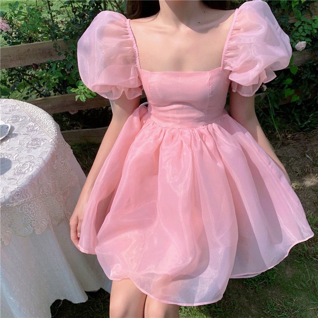 ĐẦM VOAN XỐP TÙNG NHÚN TAY BỒNG CÔNG CHÚA XINH LUNG LINH PU HHP FASHION