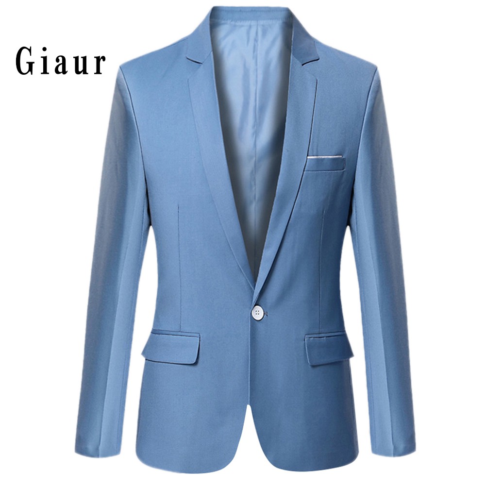 Áo khoác Blazer tay dài màu trơn cho nam giới