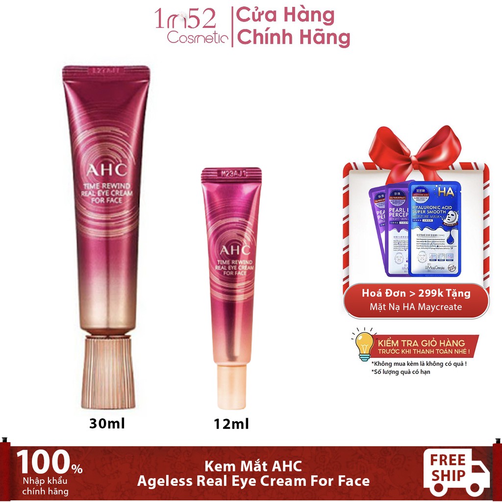Kem Mắt AHC Ageless Real Eye Cream For Face 12ml &30ml
