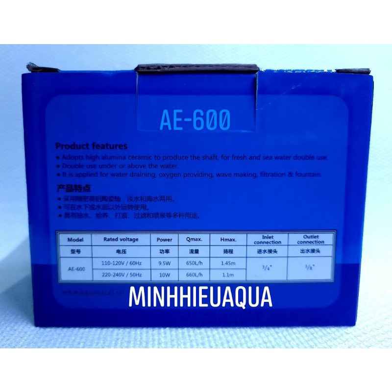 Máy bơm thay thế cho Skimmer và lò khử của hãng AquaExcel - Máy bơm Aqua Excel AE - AE-600, AE-1600, AE-2200, AE-2600