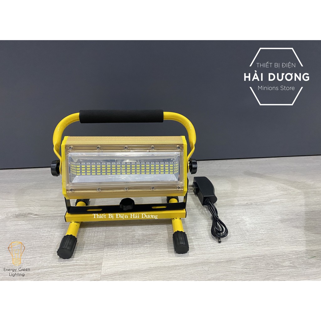 Pha Led Siêu Sáng Di Động 100w Pin Sạc Tích Điện W812 - Dung Lượng Pin Lớn - 4 Chế Độ Sáng - Có video