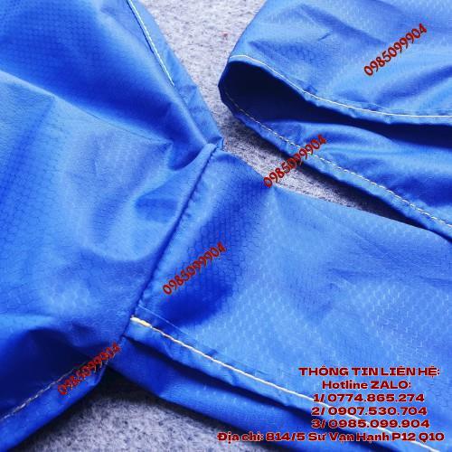 Áo vệ sinh bạt trùm xịt rửa máy lạnh điều hoà vải bạt TỔ ONG cao cấp miệng rộng 1m6 1m8 2m1 2m7 đuôi 2m5 - 5m Xanh Lam
