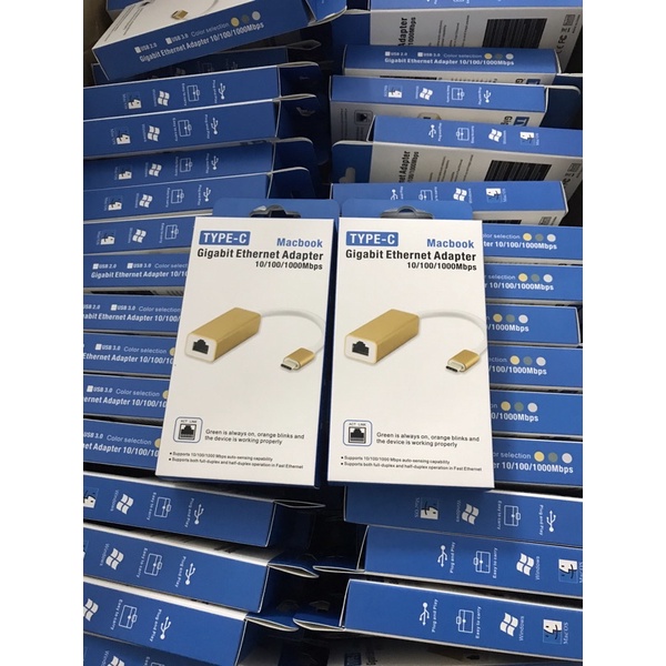 Cáp Chuyển Usb Type C Ra Sang Mạng Lan RJ45 Tốc Độ 10/100/1000Mbps Cho Máy Tính Laptop