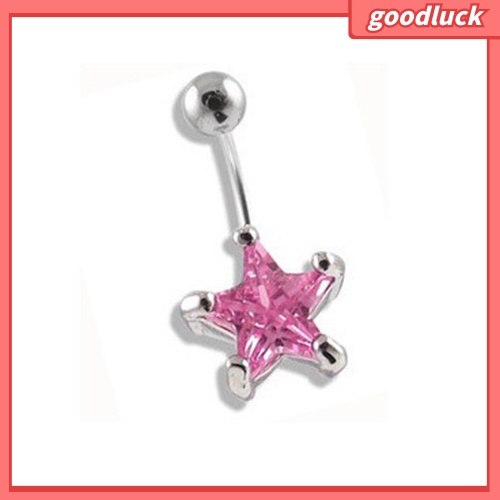 Khuyên rốn đính đá hình ngôi sao 5 cánh độc đáo