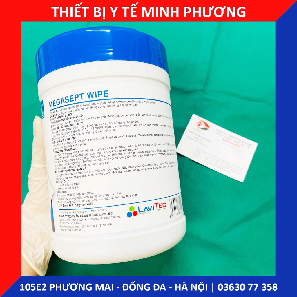 Khăn lau khử khuẩn bề mặt MEGASEPT WIPE