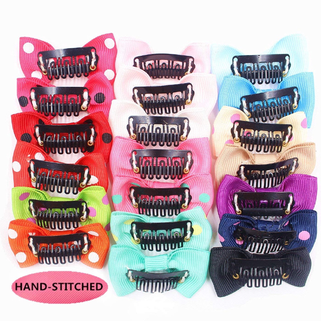 10Pcs/lot Candy Color Baby Mini Small Bow Hair Clips Safety Hair Pins Barrettes for Children Girls Kids Hair Accessories