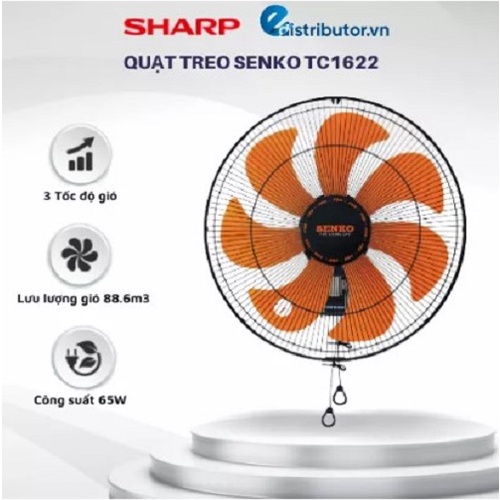 Quạt Treo Tường 2 Dây Senko TC1622 (65W) - Hàng Chính Hãng