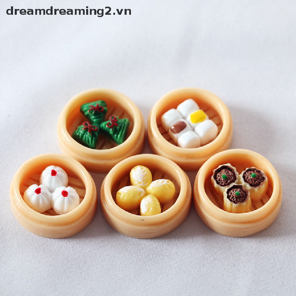 Bộ 5 Mô Hình Thức Ăn Trung Hoa Tỉ Lệ 1: 12 Trang Trí Nhà Búp Bê