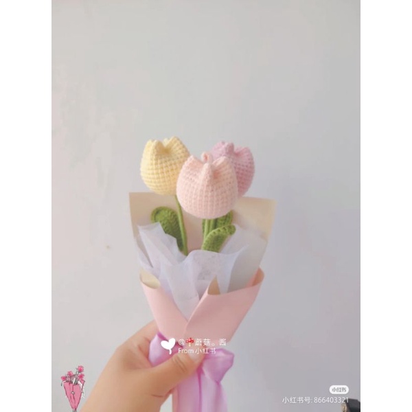 Hoa len handmade _ Hoa Tulip