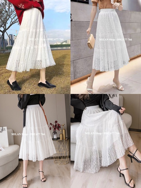 Chân váy ren xoè midi công chúa | BigBuy360 - bigbuy360.vn