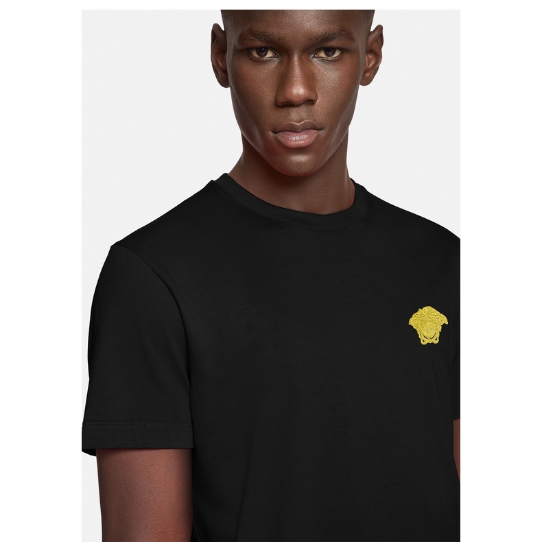 Áo Thun Cotton Ngắn Tay Logo Versace Cá Tính Dành Cho Nam