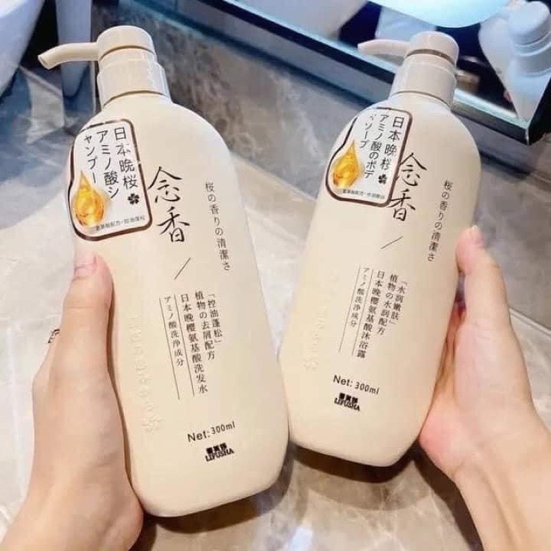 Cặp Dầu Gội + Kem Xả LIFUSHA Hương Hoa Anh Đào Nhật Bản 300ml