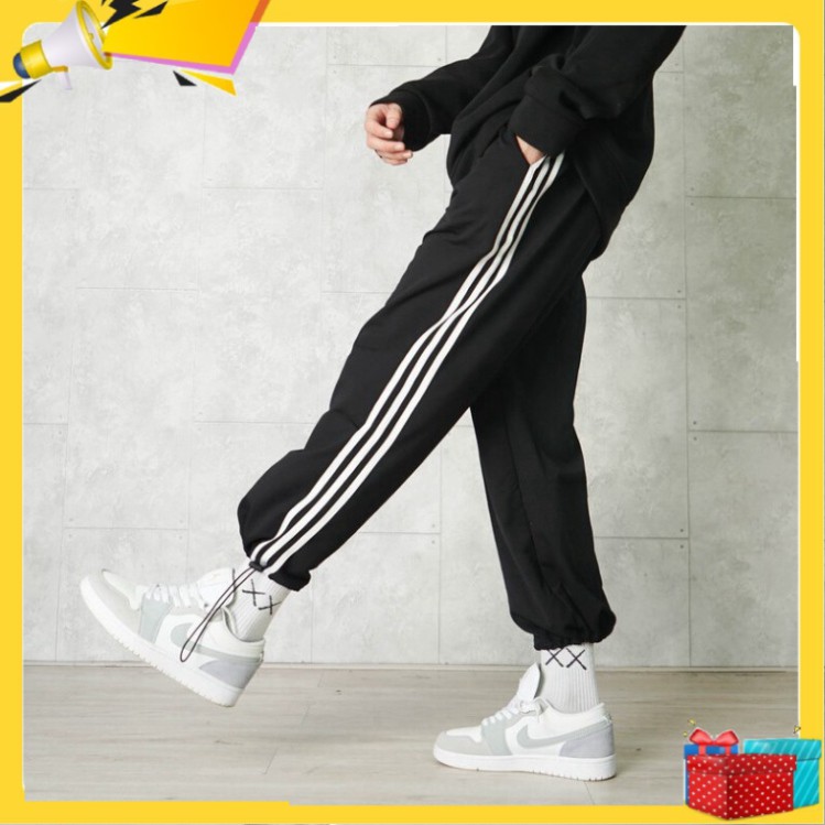 Quần baggy ba sọc ống rộng bo dây rút ông phong cách thể thao RUBY UNISEX
