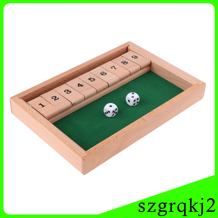 Bộ Trò Chơi Board Game 9 Chữ Số 2 Xí Ngầu Bằng Gỗ