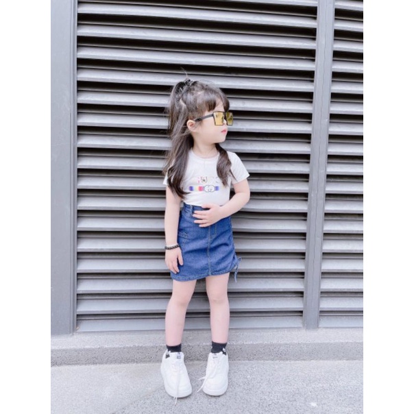 Set Chân Váy Jean Gucci Cho Bé Gái Size 16-35kg