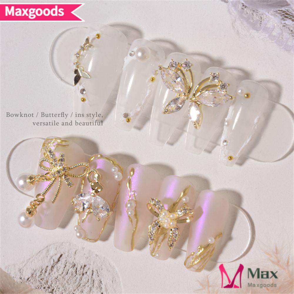 Phụ Kiện Trang Trí Móng Tay DIY Hình Nơ Và Ngọc Trai Xinh Xắn