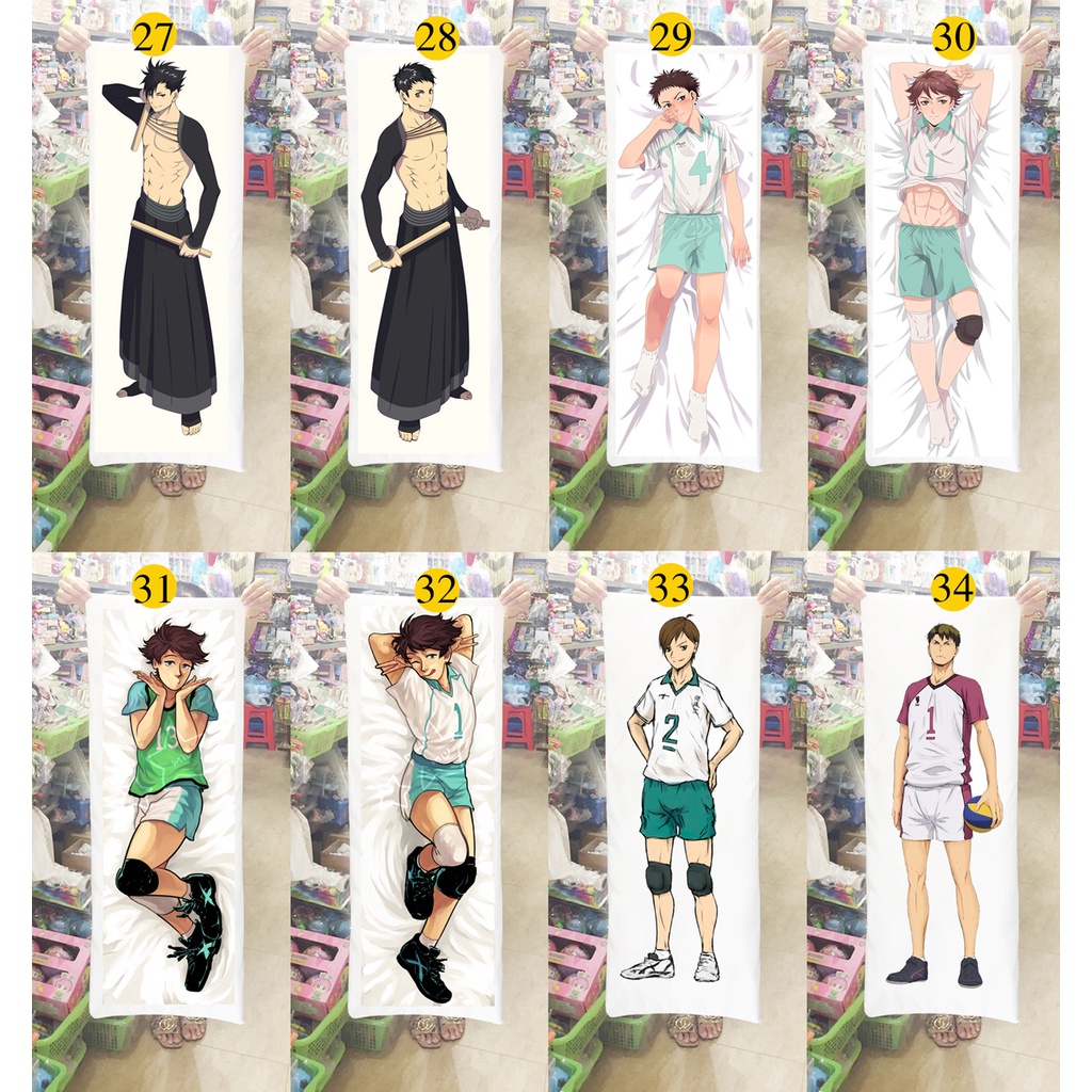 Gối ôm dài Haikyuu 1m x 40cm 02 (Tặng 1 poster hoặc 1 huy hiệu)