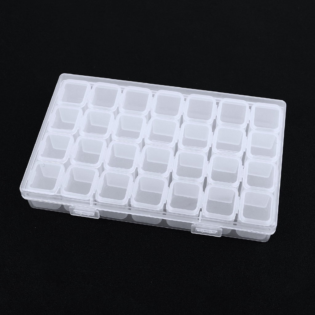 28 Grid Storage Box Practical Adjustable Plastic Case for Jewelry Display，Nail Art Tools Organizer