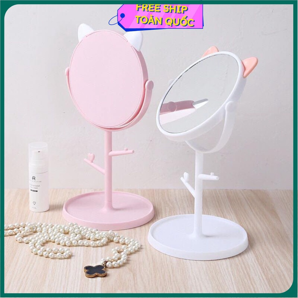 PVN5017 Gương tai mèo đế tròn siêu cute, siêu yêu, siêu hot T2 .