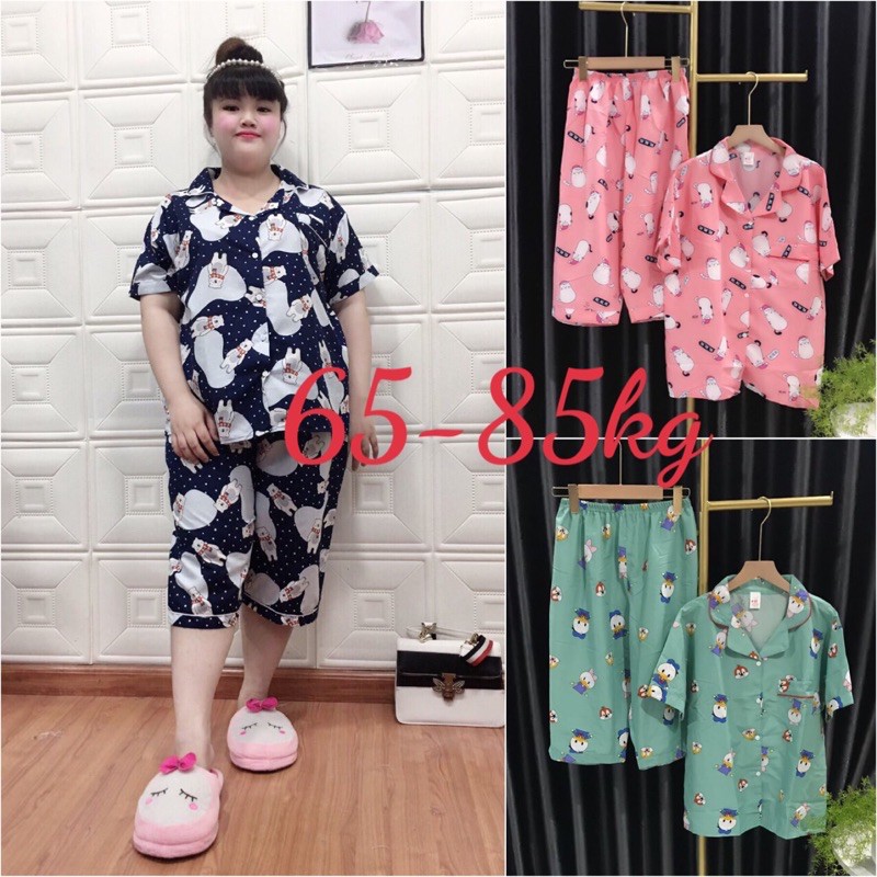 Bộ pijama Tay ngắn quần lửng bigsize 65-85kg