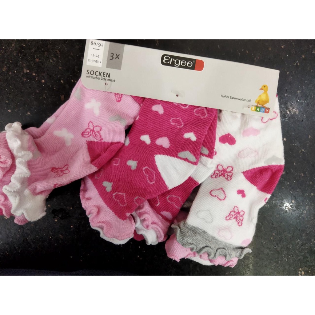 CHỌN MẪU Set 3 đôi tất cho bé gái tất cổ cao bèo nhún nguyên thẻ vớ cho bé từ sơ sinh đến 2 tuổi giá rẻ tại shop NEM