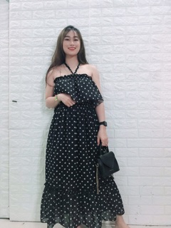 váy maxi trễ vai đuôi cá