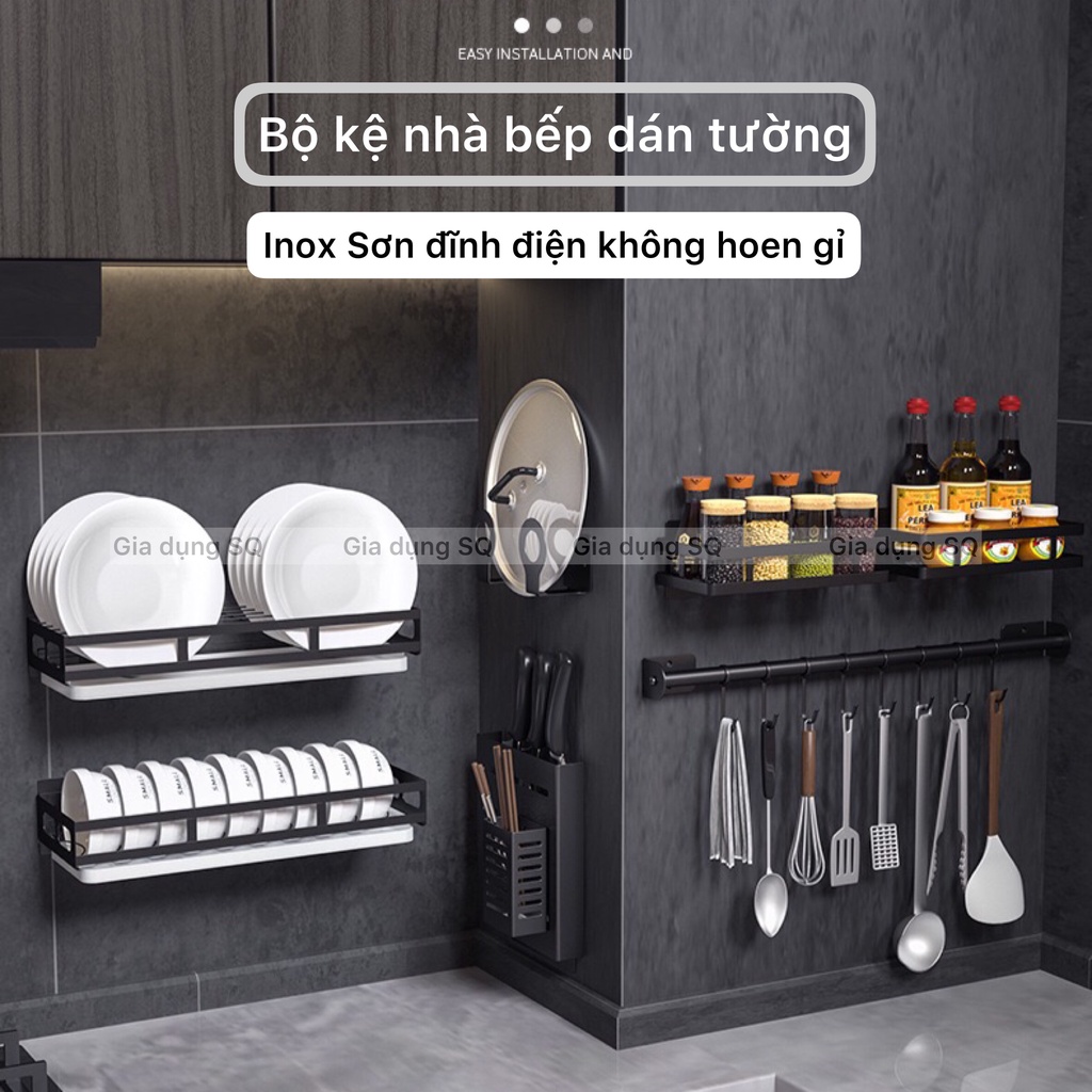 Kệ để vung nồi dán tường, kệ để thớt, kệ dán tường, kệ inox sơn tĩnh điện, kệ để đồ phòng bếp | BigBuy360 - bigbuy360.vn