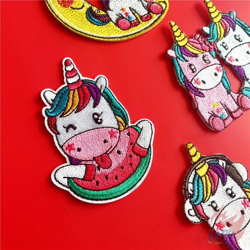 ☸ Animals：Rainbow Unicorns Iron-on Patch ☸ 1Pc Diy Sew on Iron on Badges Patches（Unicorn - Series 04）